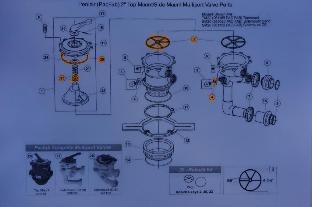 Pentair SM202 Pool 2" Top & Side Mount Multiport Pool Filter Valve