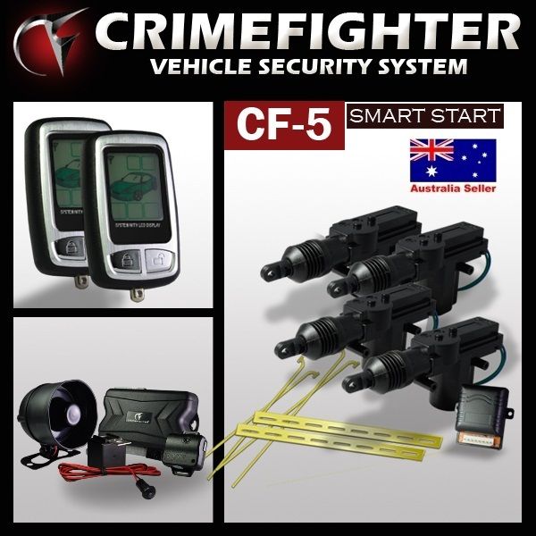 CRIMEFIGHTER CF-5 LCD One Way Car Alarm System Remote Start Central