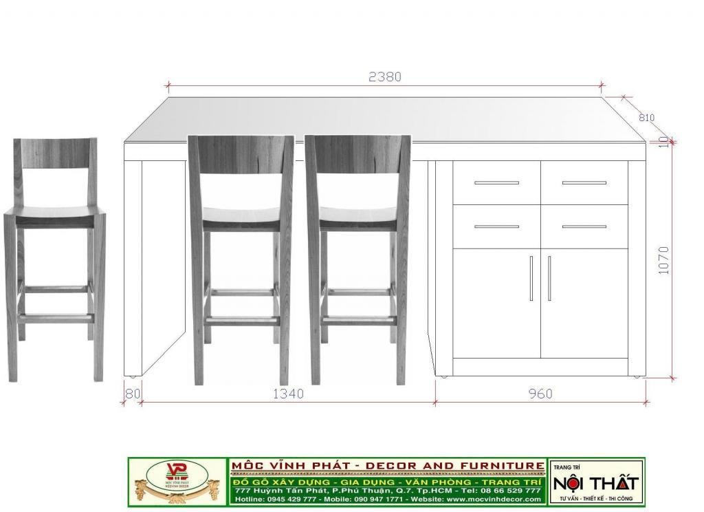 Bán thanh lý Bàn Bar gỗ đa năng hiện đại, tiện dụng - 2