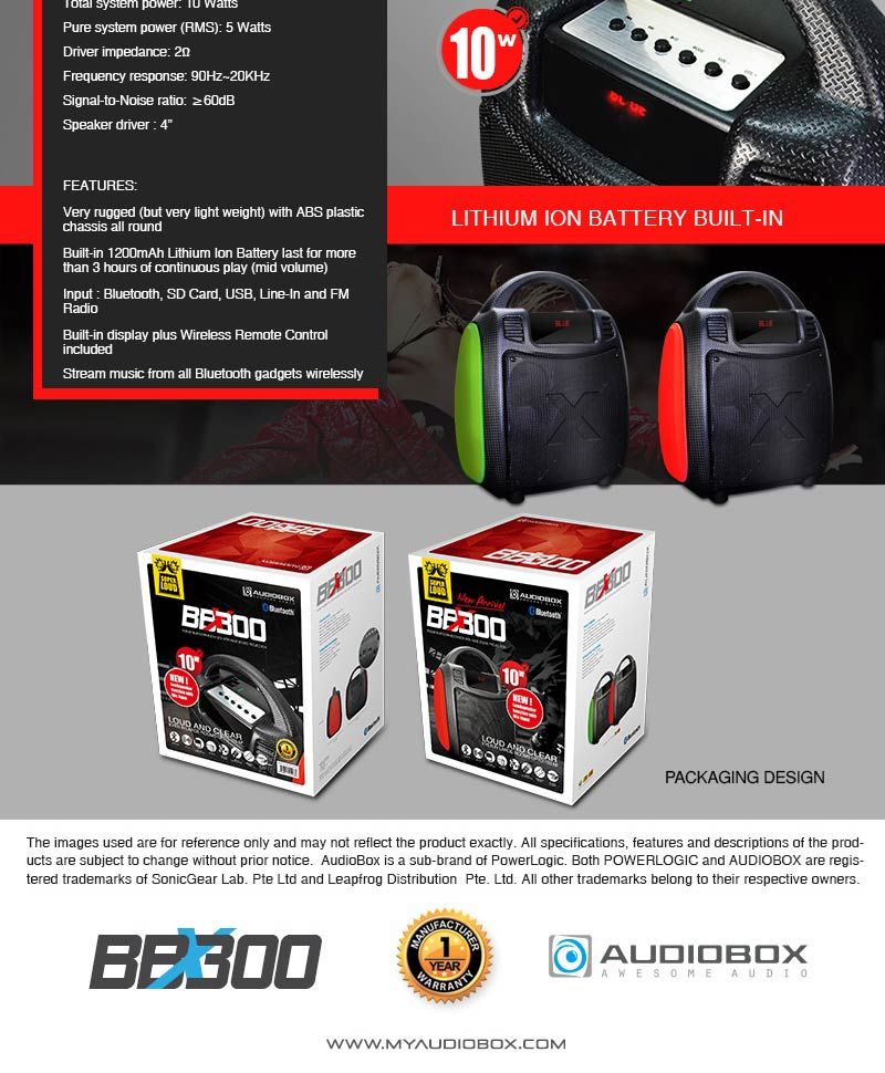 Image result for audiobox Boombox BBX 300