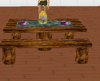 mzs Relaxing log table and benches