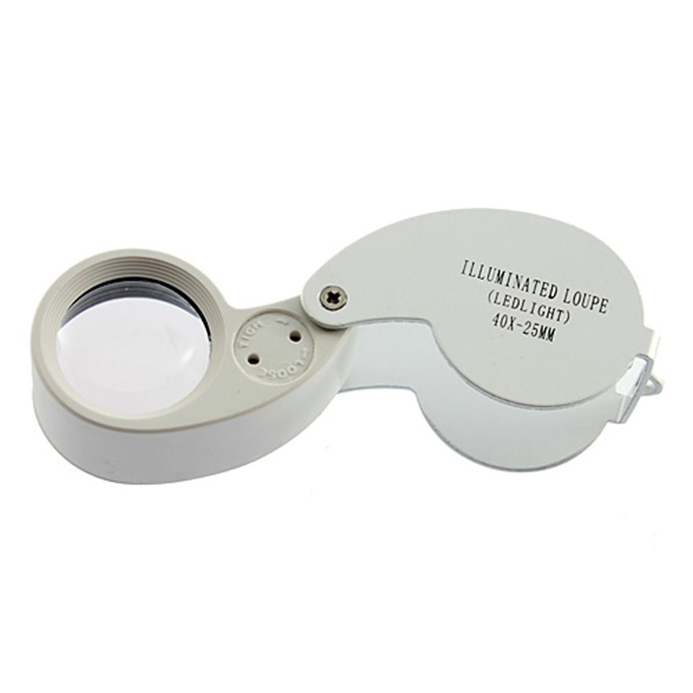 40X 25mm POWER JEWELER LOUPE LED LOOP MAGNIFIER MAGNIFING Glass LIGHTED