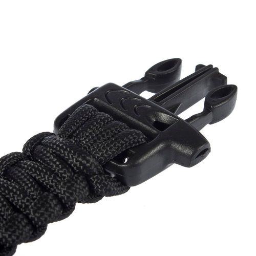 Black Paracord Parachute Instantaneous Cord Bracelet Whistle Buckle