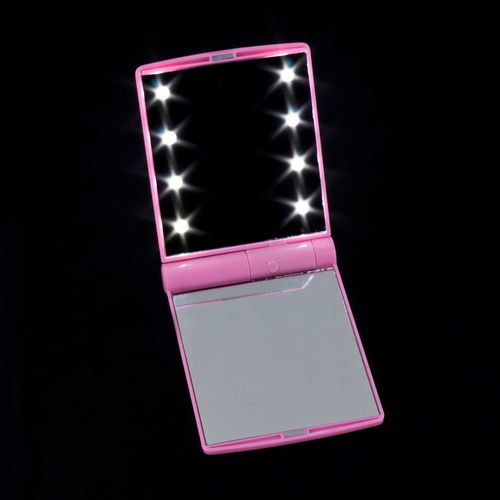 Pocket 4 Colors Cosmetic Mirror 8 LED Light Lamps DIY Fashion Make up