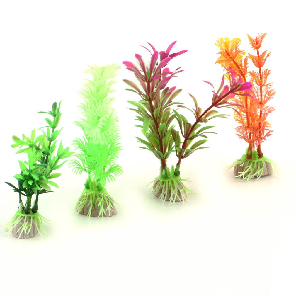 10pcs Plastic Aquarium Multicolor Plants Fish Tank Grass Ornament ...