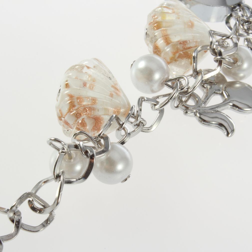 Lady Women Jewelry Beads Shell Chain Bracelet Cuff Quartz Wrist Watch Gift New