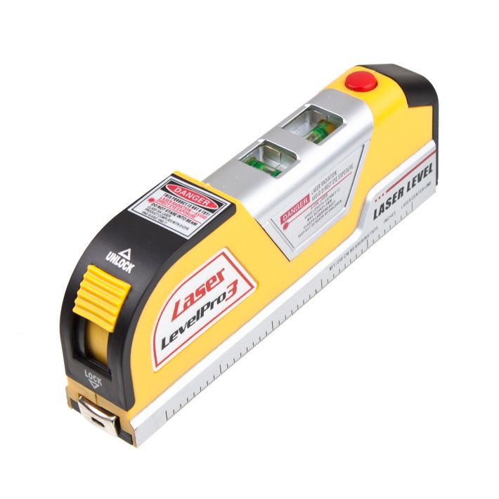 LV02 Laser Level Horizontal Vertical Line Measure Measuring Tape 8 FT