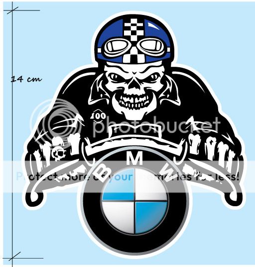 BMW Skull Cafe Racer Motorrad AUFKLEBER Ghost Rider Motorcycle Decal