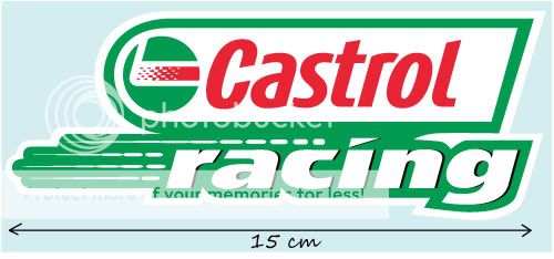2X Castrol Racing Aufkleber Vespa Lotus Decal STICKERS