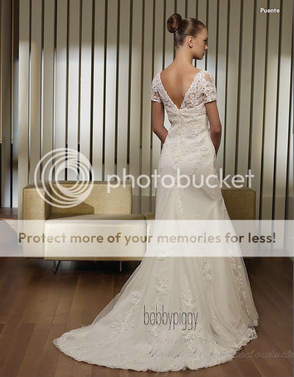 Simple Hot Simple Cap Sleeve A line Wedding Dress Luxe Applique Bridal 